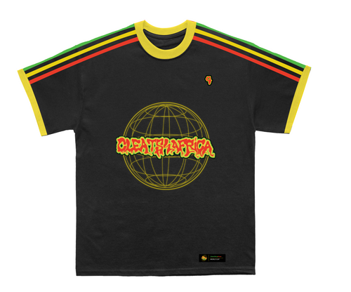 Black JERSEY with colorful collar and 'Cleath Africa' logo 
